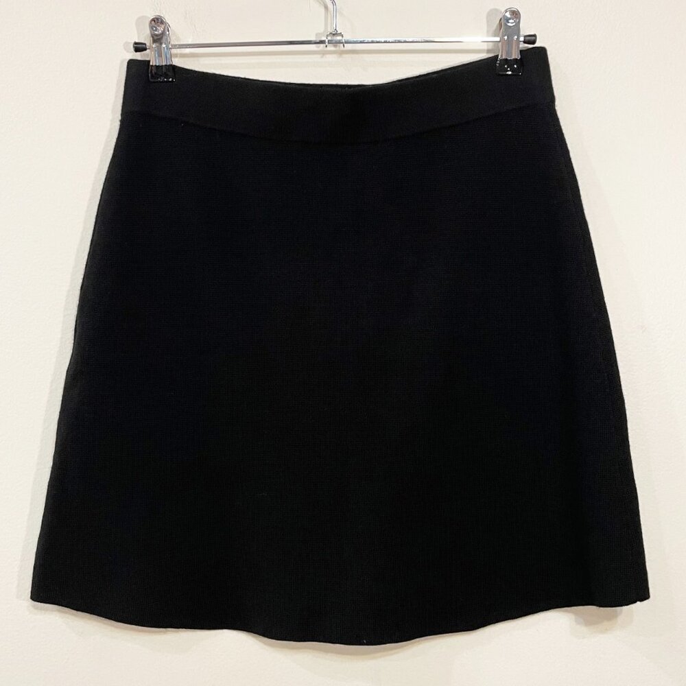 Last Call! EUC Sézane Louisa 100% Merino Wool Mini Skirt Black Large - Picture 5 of 8